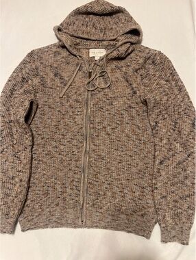 Sun + Stone Hooded Full-Zip Knit Sweater
